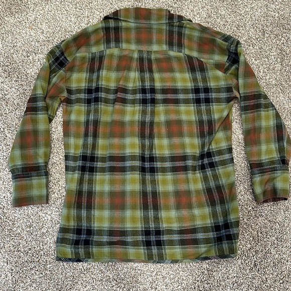 Free People We The Free Izzie Plaid Flannel Cargo Shirt Jacket Shacket Olive - Picture 10 of 10